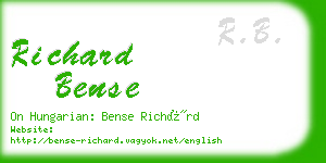 richard bense business card